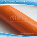 Sino Car Sticker Orange Vinyl Air Bubble Free Carbon Foil